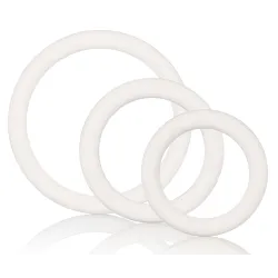 Calexotics Lot de 3 cockrings souples Blanc